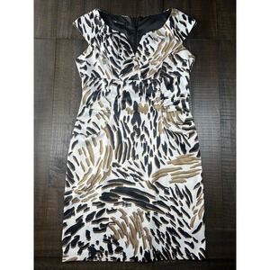 I.N. Studio Animal Print Dress Sleeveless Career Party Cocktail Size 10